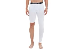 CHUUMEE Men's Basketball Single Leg Tight Sports Pants 1/2 One Leg Compression Pants Athletic Base Layer Underwear