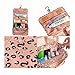 Portable Waterproof Travel Makeup Bag - Lady Color Foldable Organizer Travel Cosmetic Toiletry Bathroom Beach Bag for Women/Men, Shaving Kit with Hanging Hook for vacation (Leopard)