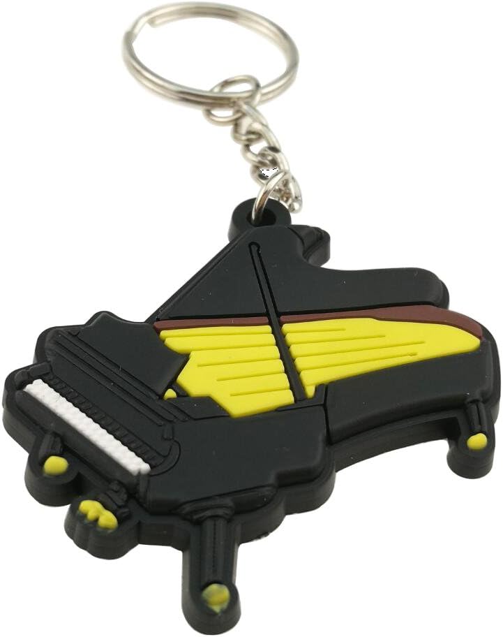 Creative Bright Color Musical Instrument Keychain Key Ring Figure For Gift Decoration (Piano)
