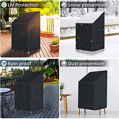 Patio Chair Covers High Back, Stackable Outdoor Chair Covers, Durable