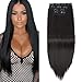 230g Super Thick Clip In Hair Extensions, Elegant Straight Full Head Black Hair Extensions With Clips, Long Thick Hairpiece 4 Pieces Set Wigs For Black Women (Black - Straight)