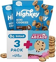 HighKey Keto Chocolate Chip Mini Cookies - Gluten Free Sugar Free Cookies Keto Snack Low Carb Snacks Healthy P