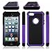 AGRIGLE Shock- Absorption/High Impact Resistant Hybrid Dual Layer Armor Defender Full Body Protective Cover Case Compatible with iPhone 5/5S/SE(2016) (Purple)