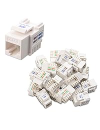 [Con certificado UL] Paquete de 25 enchufes Keystone de presión Cable Matters Cat6 RJ45, Blanco