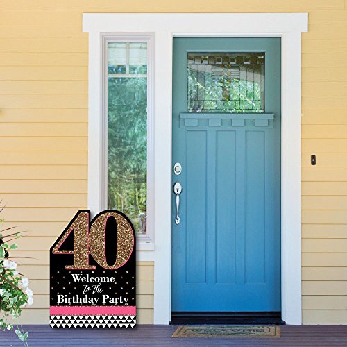 Big-Dot-of-Happiness-Chic-40th-Birthday-Pink-Black-and-Gold-Party-Decorations-Birthday-Party-Welcome-Yard-Sign