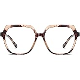 CHAUOO Oversized Blue Light Glasses for Women Men, Anti Eye Strain Computer Glasses for Reading/Gaming