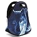 ICOLOR Cool Wolf Boys Insulated Neoprene Lunch Bag Tote Handbag lunchbox Food Container Gourmet Tote Cooler warm Pouch For School work Office