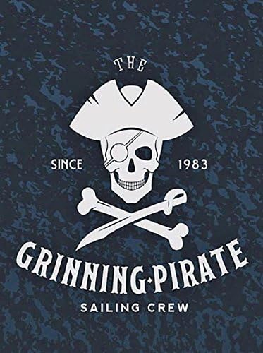 Grinning Pirate Sailing Crew Metal Sign | 14" X 10-1/2"
