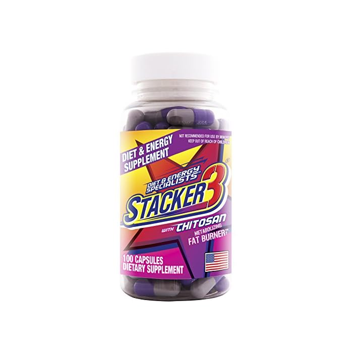Stacker 3 Metabolizing Fat Burner with Chitosan, Capsules, 100Count Bottle