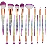 YJYdada New Arrival 10Pc Mermaid Foundation Eyeshadow Contour Eye Lip Makeup Brushes Set