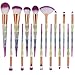 YJYdada New Arrival 10Pc Mermaid Foundation Eyeshadow Contour Eye Lip Makeup Brushes Set