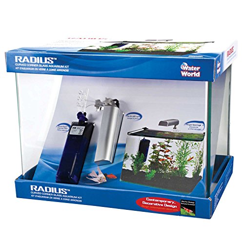 Penn-Plax Water World Radius Curved Corner Glass Aquarium Kit, 7.5-Gallon