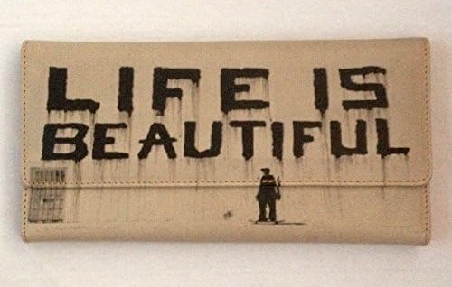 GenericWomen's WALLET with LIFE IS BEAUTIFUL GRAFFITI ART Genuine Leather
