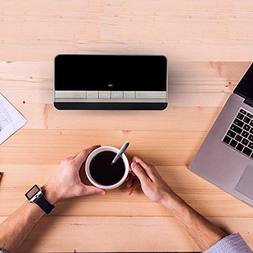 Bluetooth Speaker with Alarm Clock Radio,XPLUS Portable Wireless Speaker with Enhanced Bass,Hands-Free Calling,FM Radio,USB Host,TF Card Slot,Perfect Speaker for Outdoors/Indoors (Black)