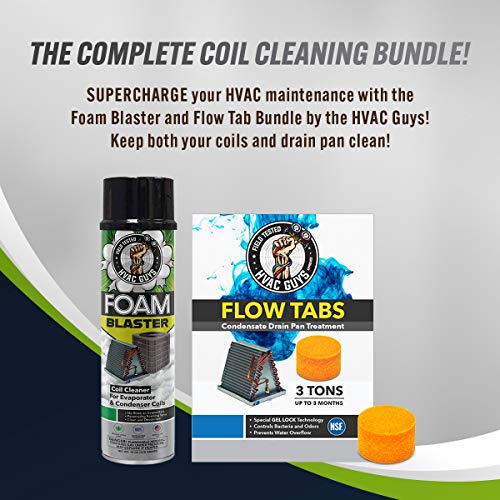 HVAC Guys Foam Blaster Coil Cleaner and 1 Flow Tab Drain Pan Gel (for