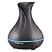 VicTsing 400ml Aromatherapy Essential Oil Diffuser, Ultrasonic Cool Mist Humidifier with Wood Grain Design for Office, Room, Spa (Dark Brown)