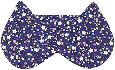 Sleeping Sheep (Navy Blue Lovely Small Flowers) Cat Sleep Mask Comfortable Face Blindfold Cotton Soft Eye Mask with Satin Sleeping Mask for Men, Women or Kids