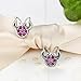 BAMOER 925 Sterling Silver Sparkling Mouse Earring Studs with Pink Cubic Zirconia Perfect Thanksgiving Christmas Day Gifts for Women Jewelry