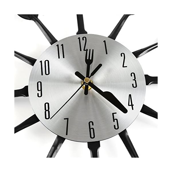 CIGERA 16 Inch Large Kitchen Wall Clocks with Spoons and Forks,Great