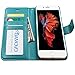 AMOVO Case for iPhone 6 Plus [2 in 1], Vegan Leather 2 in 1 Folio Detachable Wallet Case with Box for iPhone 6 Plus/iPhone 6s Plus case (iPhone 6 Plus/6s Plus(5.5'') Aqua)