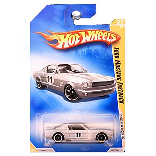 2008 Hot Wheels New Models Silver Ford Mustang Fastback w/ black OH5SPs (27 of 40) #27/196