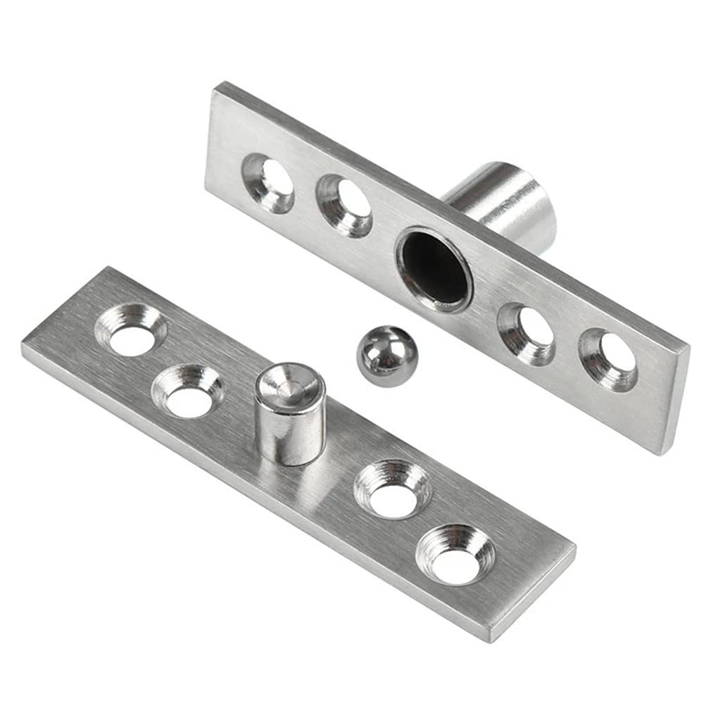 2 Pcs 360° Door Pivot Hinge,Stainless Steel Pivot Hinges, Rotation Hidden Door Centre Shaft Pivot Hinges 100mm x 23.7mm