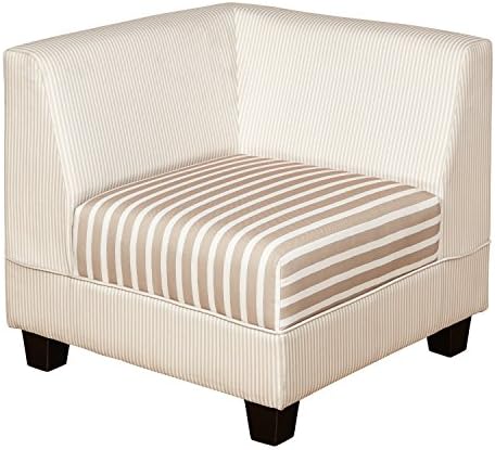 Target Marketing Systems Reston Collection Contemporary Upholstered Corner Sofa Chair, Striped Tan