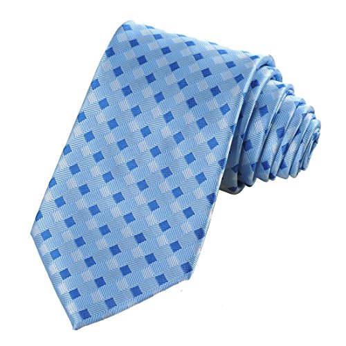 Kissties blue ties for men plaid necktie check tie + gift box