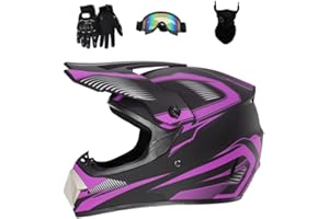 Senhill Motocross Helmet Dirt Bike Helmet Motorcycle Full Face Helmet with Gloves Goggles Mask for Unisex Adult Youth DOT / FMVSS 218 Approved
