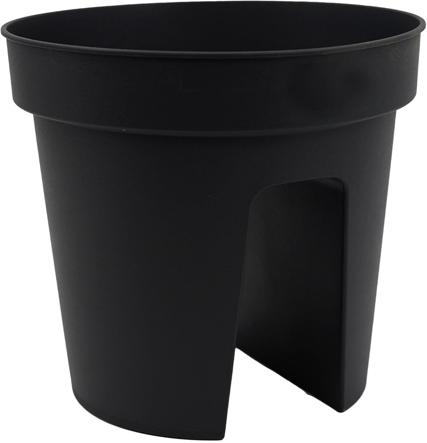 GEEZY Balcony Railing Flower Pot – UV Resistant, Recyclable Plastic Planter with Drainage Holes & Clips, Anthracite – Hanging Terrace Fence Plant Pots for Outdoor Decor Round 28 x 25 cm
