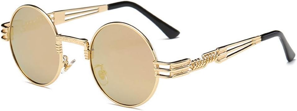 YaMiFan Steampunk Sunglasses Luxury Men Round Sun glass Coating Glasses Metal Vintage Retro Sunglasses