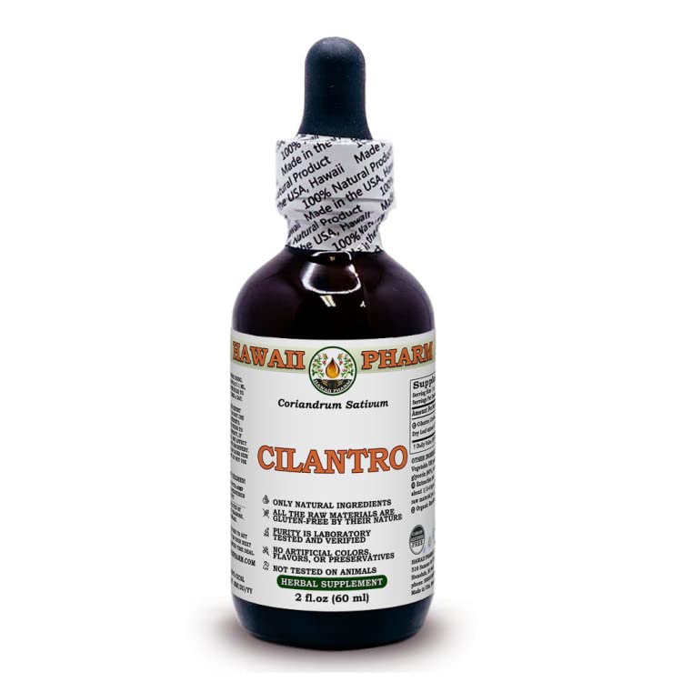 Hawaii Pharm Europe Cilantro (Coriandrum Sativum) Dry Leaf Alcohol-Free Liquid Extract Glycerite 60 ml