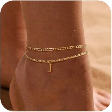 Balaboosté Bracelets Set de 2 chaines de cheville argenté femme argent