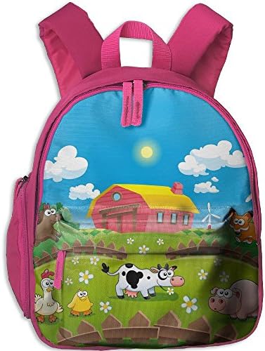Small School Bookbag Custome With Animal Farm For Kindergarten Boy Girl Pink