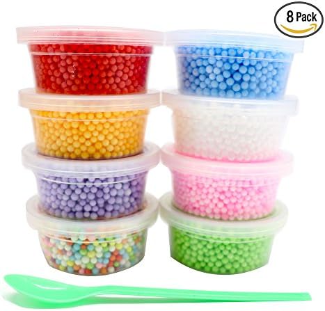 8Packs(Approx 9600pcs) Foam Balls for Slime Colorful Styrofoam Balls Beads Mini 0.08inch-0.15inch (Mixed colors 1)