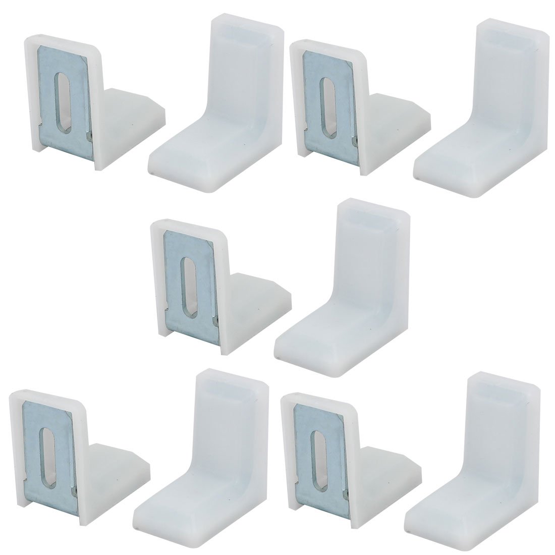 Sourcingmap 28mmx17mmx28mm Plastic L Shaped Cover Right Angle Corner Brace White 10pcs