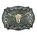 Ivory Falcon Golden Long Horn Bull Western Belt Buckle 4 x 3 Inch