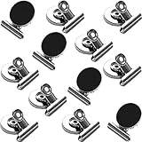 (Upgraded) 12 Strong Scratch-Free Refrigerator Magnet Clips for Organizing, Decorating and All of Life's Needs - Bonus Magnetic Notepad