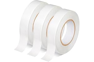 HEYSTYLE Double Sided Tape for Crafts 0.8in x 98ft (20mm x 30m) - 3 Rolls, Tear-by-Hand, for Arts, Photography, Gifts Box, Sc