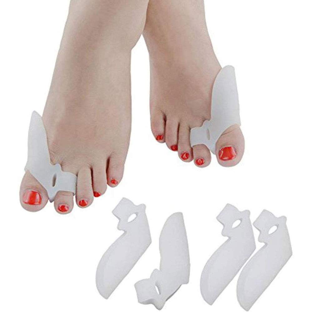 PEDIMEND Silicone Gel Double Loop Toe Separators - Big Toe Straightener - Eases Pain on Sore Bunion Joint - Avoid Shoe Friction - Hallux Valgus Corrector - Foot Care (4PCS)