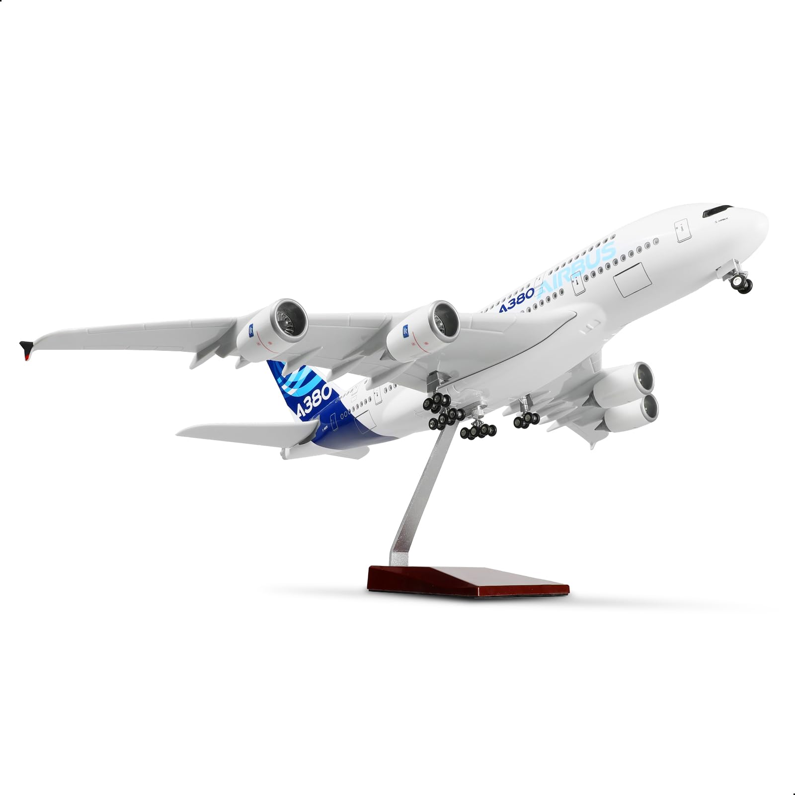 QIYUMOKE A380 Prototype 1/160 Large Scale Airplane Model -18 inches Airbusa380 Die-cast Airplane Model for Adult -Model Plane with Stand for Aviation Enthusiasts Gifts or Decorations
