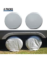 Tire Covers for RV Wheel,ELUTO Set of 4 Motorhome Tire Covers,Waterproof Oxford Tire Protectors Wheel Cover,Fits 27" to 29" Tire Diameters