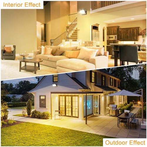 ledmo 60W Outdoor / Indoor Wall Light 360° Adjustable Outdoor Lamps Outdoor Wall Light for Terrace Corridor Gardens, Black, 126 LEDs, 5000 Lumens, Warm White 3000K, IP65