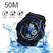 BesWLZ Kids Sports Watches Multi Function Waterproof Quartz Watch Wrist Dress Watch with LED Digital Alarm Stopwatch (Blue, Small)