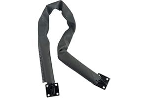 QCAA Extra Heavy Storm Door Chain Check, 25-1/2" Length, Solid Brass Bracket, Matte Black, 304 Stainless Steel Hook, Grey Textured Vinyl Cover, 1 Pack, Made in Taiwan