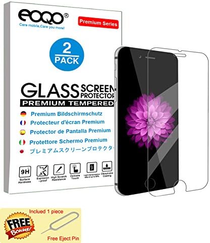 eoqo iPhone 7 iPhone 8 Screen Protector | 2Pack [Anti-Drop] [Anti-Scratch] [Bubble Free] Tempred Glass Screen Cover Full Coverage for iPhone 7(2015 Release)