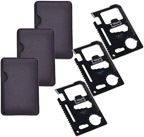ShieldSurvival 11 in 1 Survival Credit Card Multi Tool Fits Perfect in Your Wallet Multitool (3 pieces)