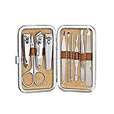 Newcomdigi Nail Clippers Kit 10-in-1,Mini High Quality Stainless Steel Manicure Pedicure Ear pick Stainless Nail Trimmer,Travel & Grooming Kit Case Bag (Small)