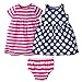 Gerber Baby Girls' 3-Piece Dress and Bloomer Set, Polka dot Stripe 18 Months