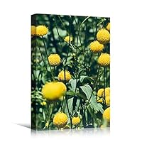 Canvas Wall Art Yellow Fields Bohemian Colorful Floral Group Multicolor Photography - 12x18 inches